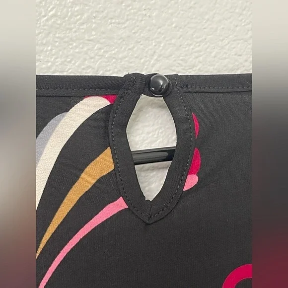 INC International Concepts Paisley 3/4 Bell Sleeve Pink Black Blouse Size M P - Picture 5 of 8